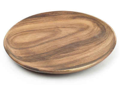 Levandeo® Dekoschale, Holzteller Akazie rund 15cm Holz-Schale Obstteller Deko