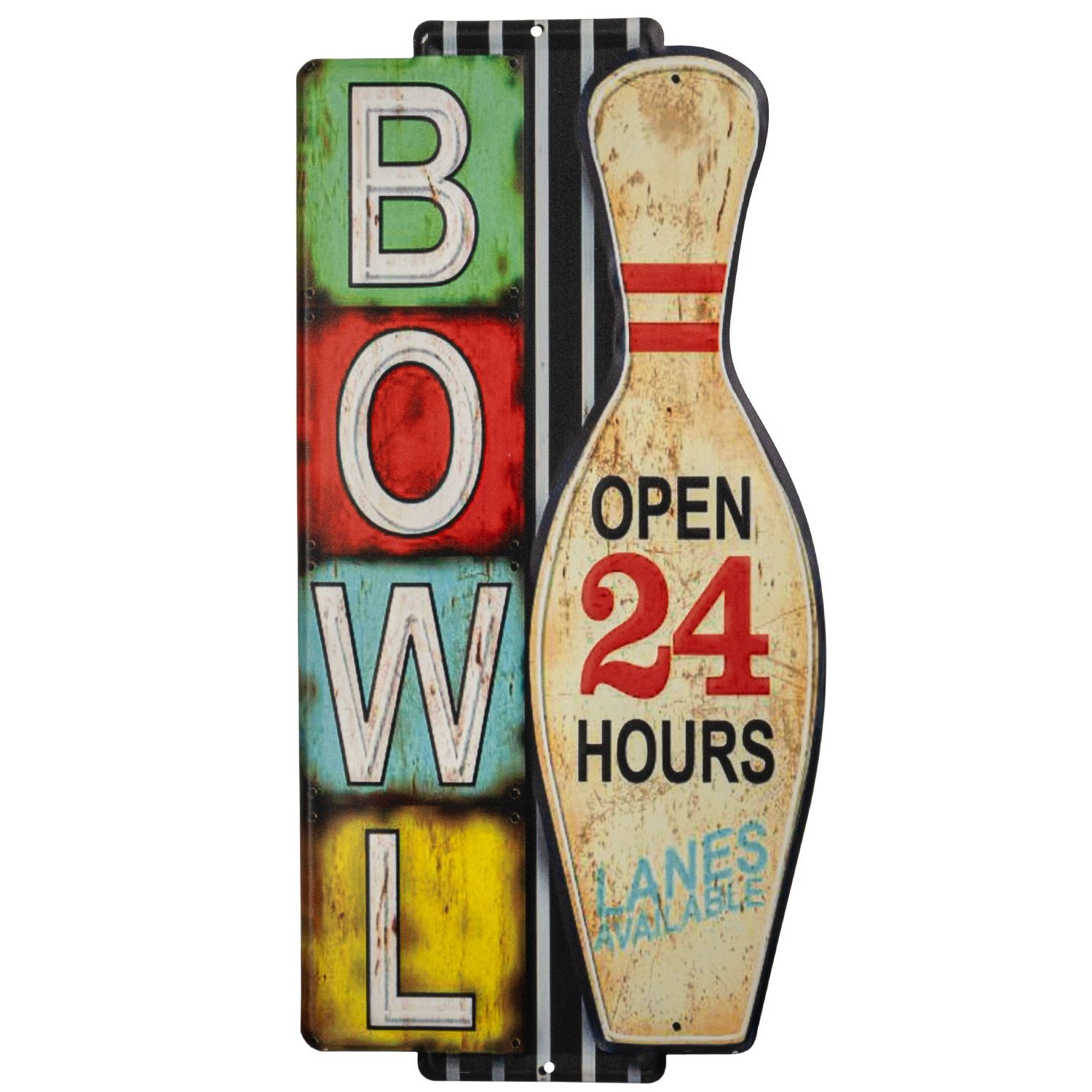 Moritz Metallschild Bowling Pin Sport Kugel Hobby Film, Vintage Retro Deko Schild Metallschild Wandbild Schild