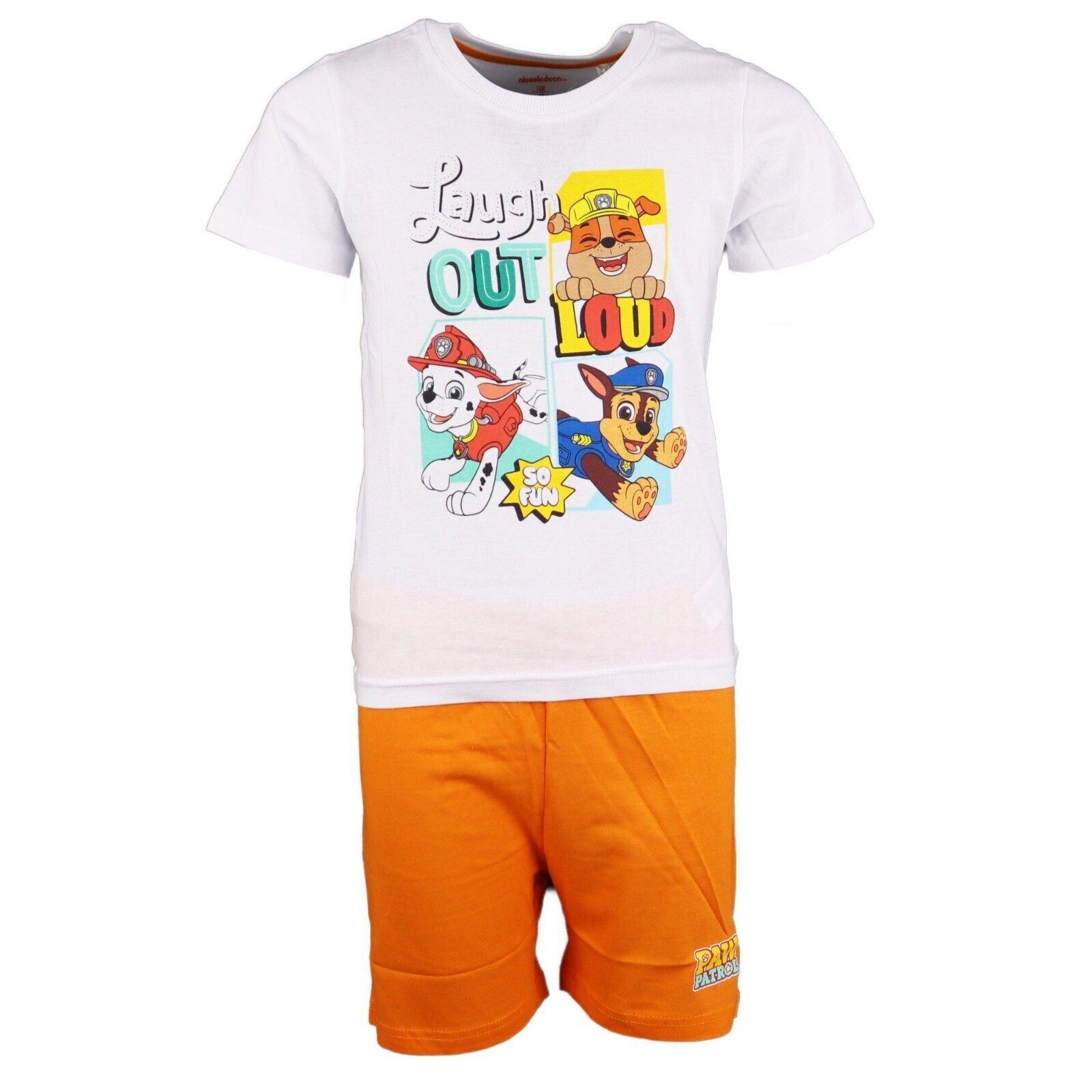 PAW PATROL Schlafanzug Paw Patrol Kinder Schlafanzug Pyjama kurz Nachtwäsche Shirt Shorts Gr. 98 bis 128 - 100% Baumwolle