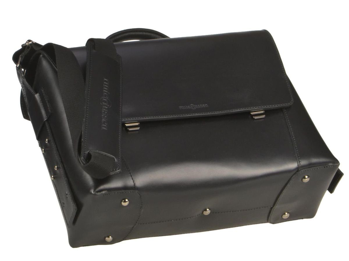 Ruitertassen Aktentasche Vanguard, 40 dickes mit in cm Fächern, Leder schwarz 3 rustikales Lehrertasche