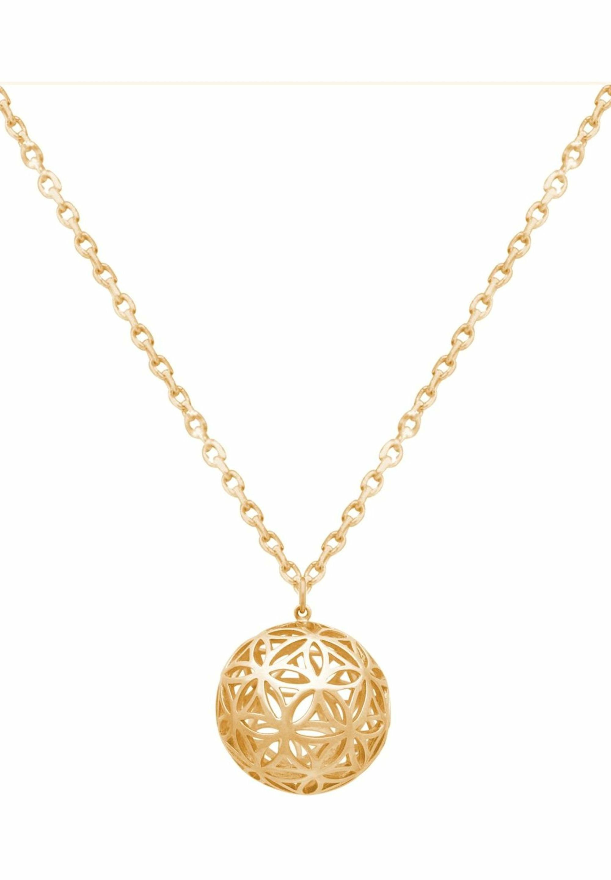 Kette coloured Lebensblume gold Kugel Anhänger Gemshine 3-D ohne