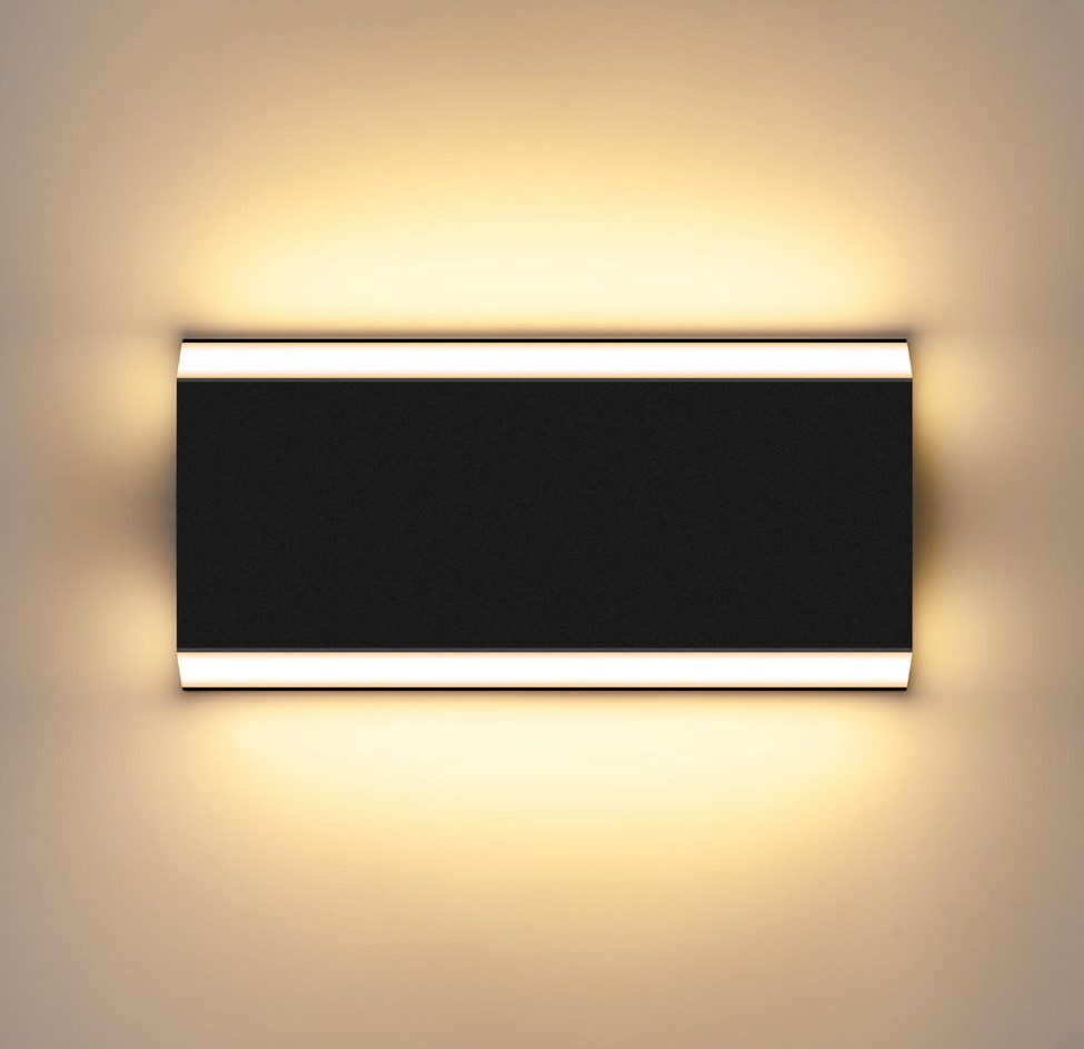TSE Lichtanlage Kingwei LED Wandleuchte Schwarz 12W 3000K Warmweiß Innenlampe