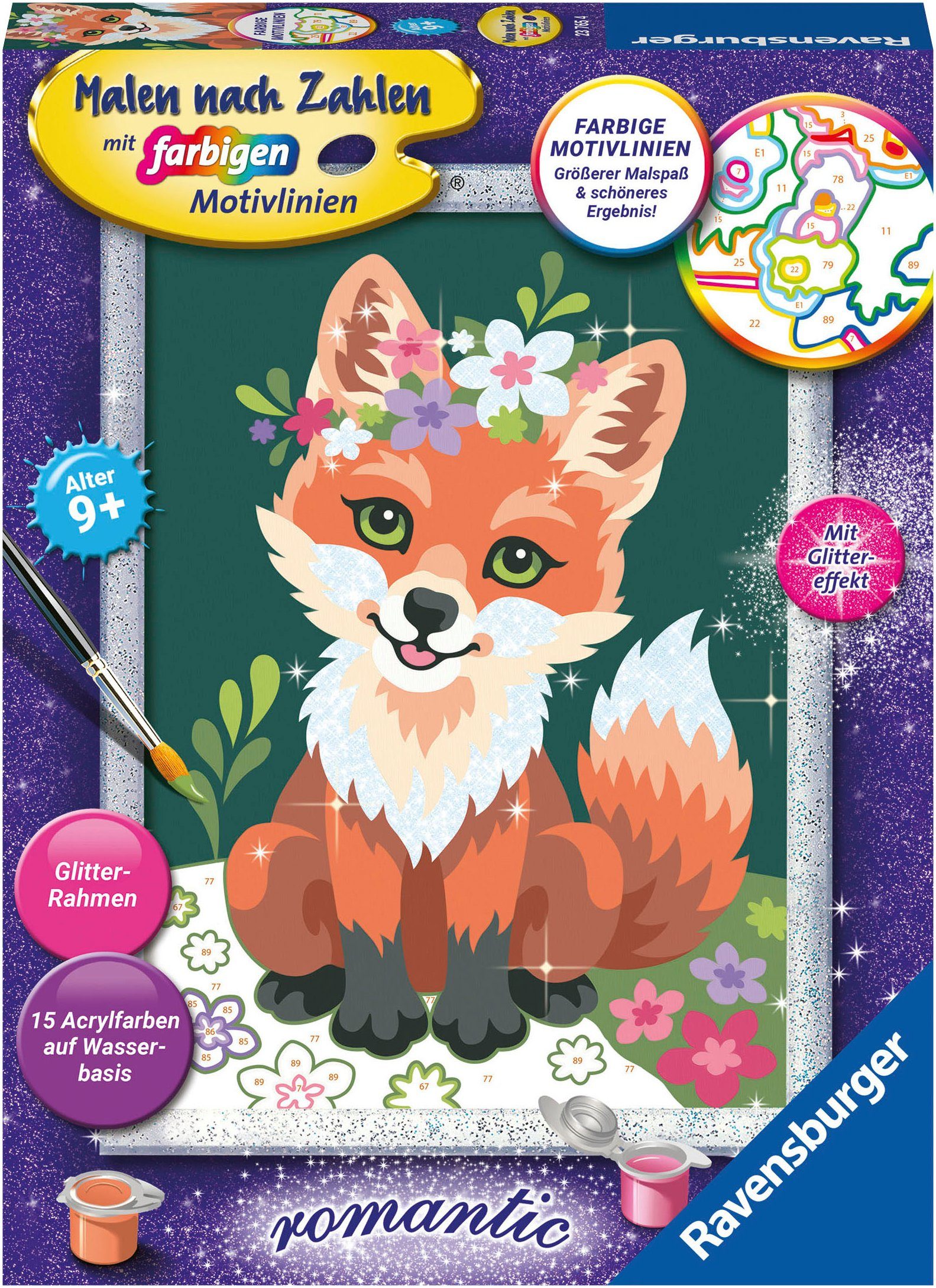 Ravensburger Malen nach Zahlen Blumiger Fuchs, Made in Europe