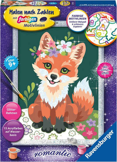 Ravensburger Malen nach Zahlen Blumiger Fuchs, Made in Europe, FSC® - schützt Wald - weltweit