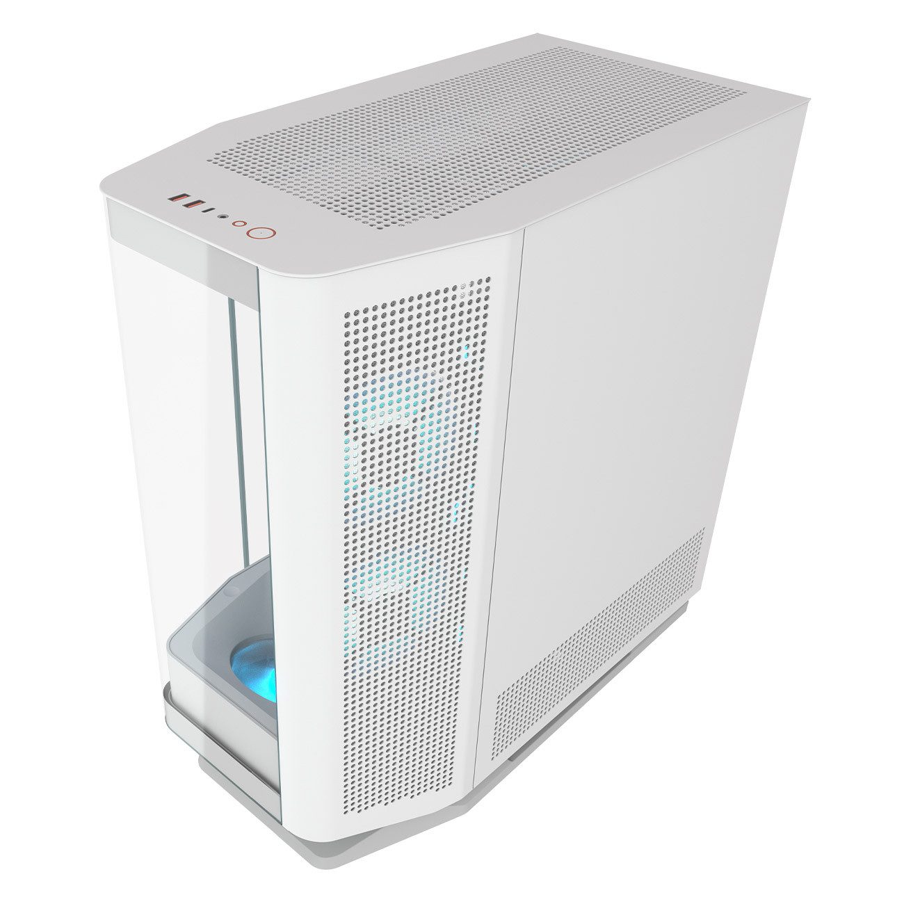 Cougar Gaming-Gehäuse FV270 WT, Midi-Tower, USB/Audio, 2x USB 3.0, 1x USB 3.2 Gen2 Type-C, ATX, weiß, 4 Lüfter vormontiert