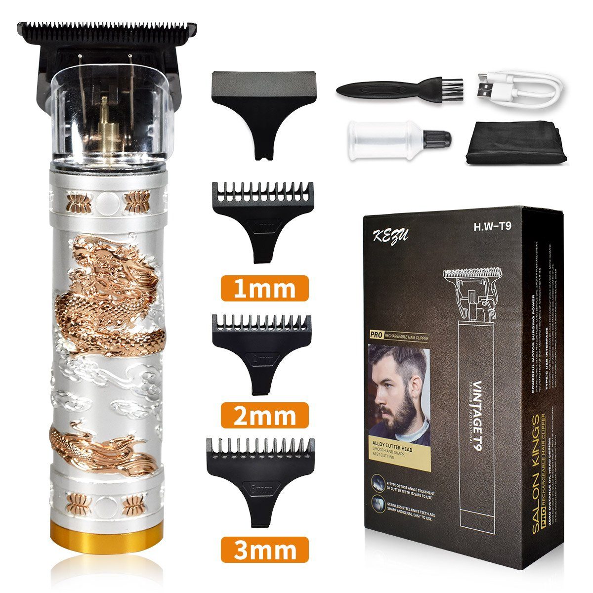 MULISOFT Haarschneider Drache Männer für Haarschneidemaschine USB Wiederaufladbarer