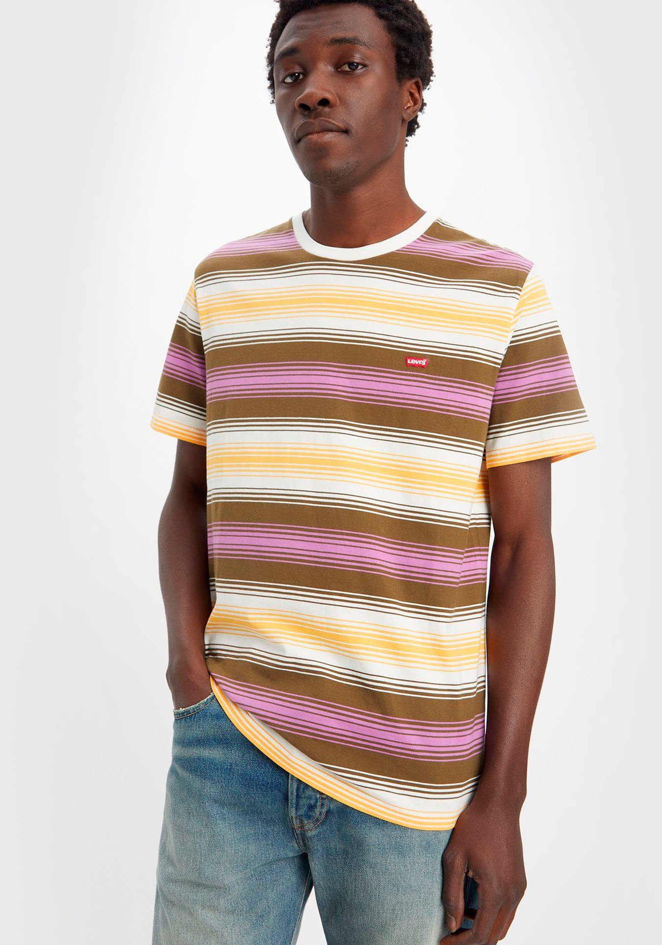 Levi's® Kurzarmshirt ORIGINAL HM TEE stripe fizzy mit dezenten Levi's® Logo einem