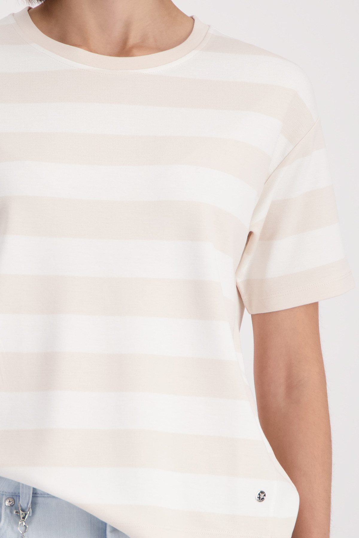 Monari Sweatshirt Sweatshirt Ringel Regular fit mit Rundhalsausschnitt