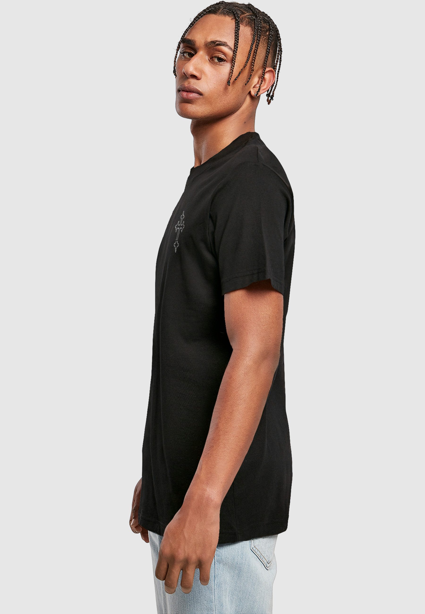 MisterTee T-Shirt MisterTee Memento Mori Oneline Cross Tee (1-tlg)