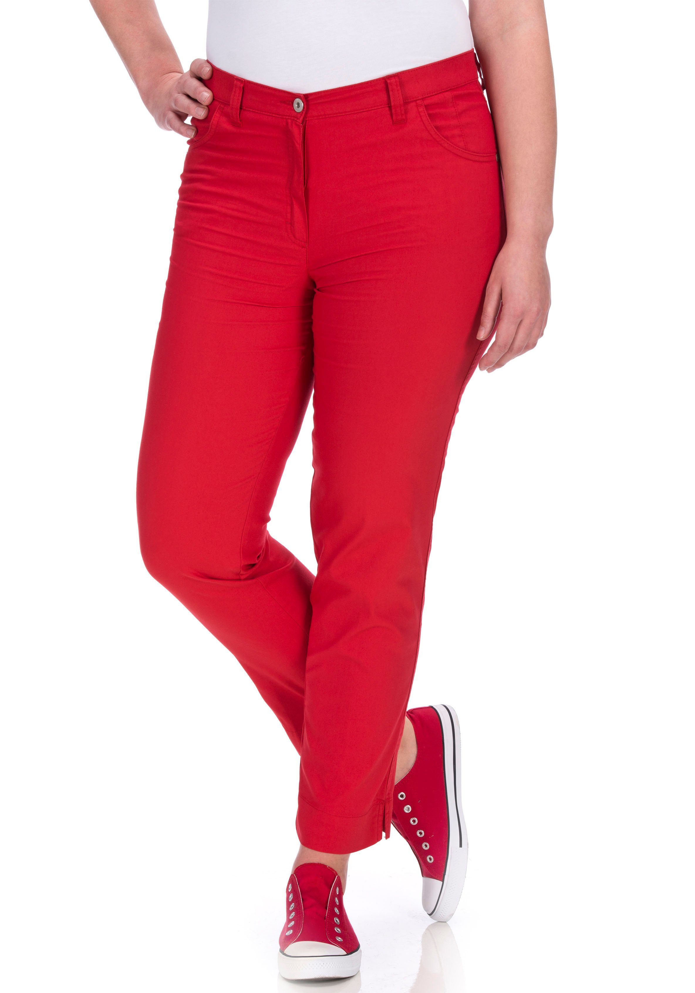 KjBRAND Chinohose Betty Chino mit Komfortbund rot | Stretchhosen