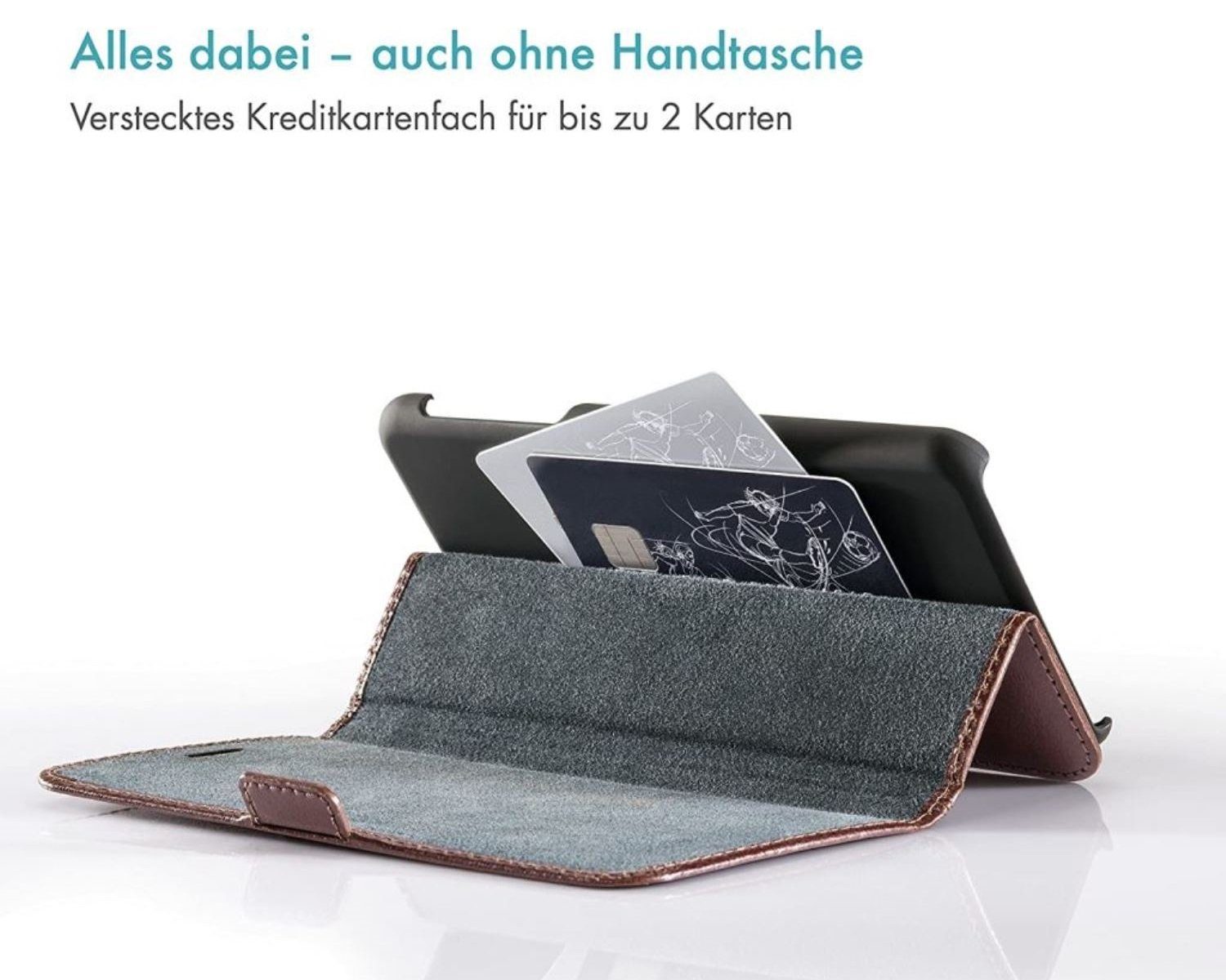 Pazzimo Handyhülle Leder Booklet Smart Case Tasche Hülle Cover, passend für Apple iPhone 7 Plus / 8 Plus, weiches Innenfutter