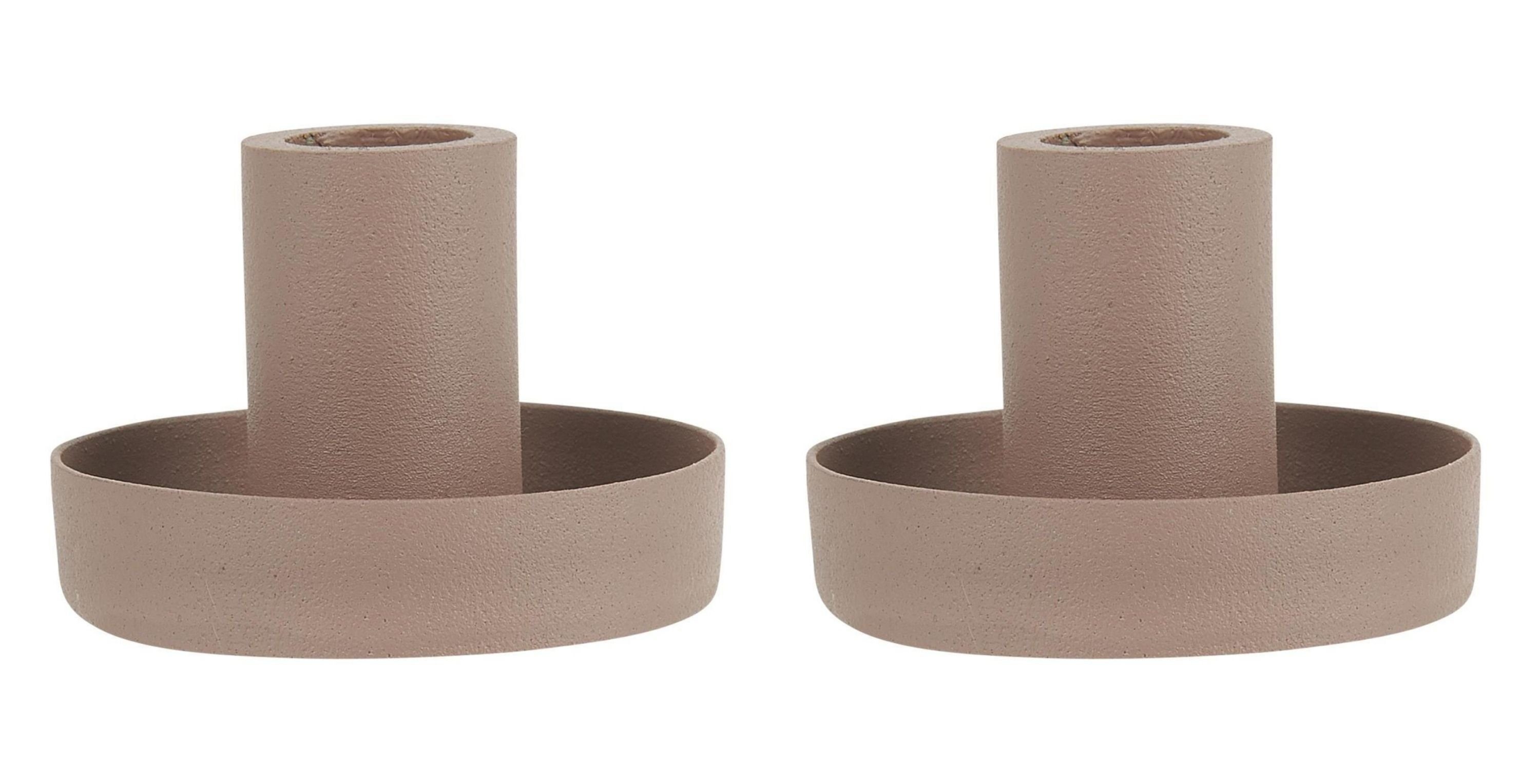 Ib Laursen Kandelaber, 2 Stück moderne skandic Stil Kerzenständer, rosa matt