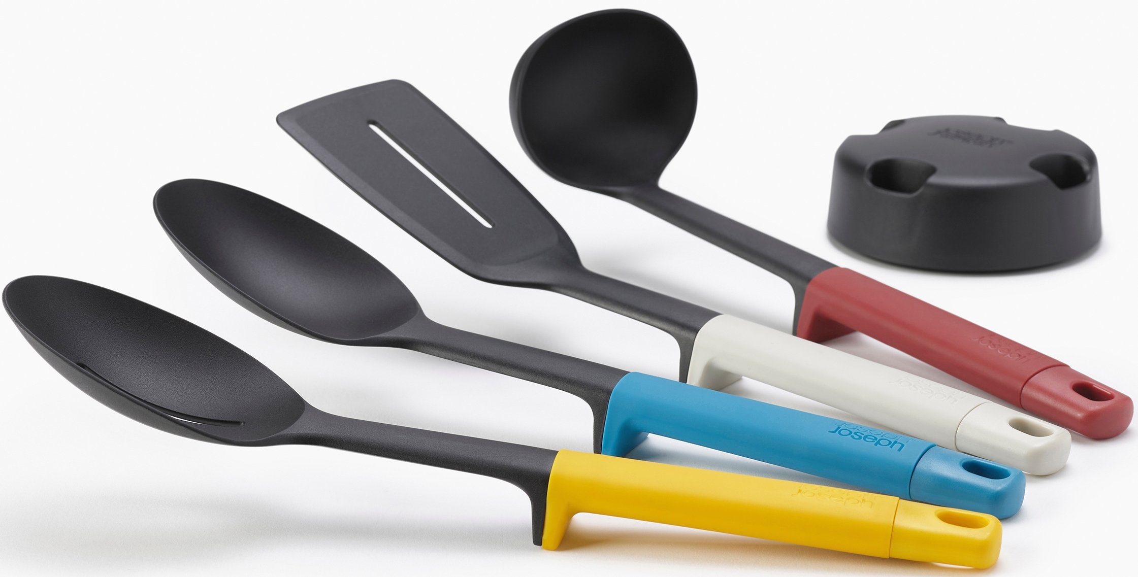Joseph Joseph Kochbesteck-Set Elevate™ Slim (Set, 5-tlg., Storage stand, Slotted Turner, Slotted spoon, Solid spoon, Ladle), mit Ständer