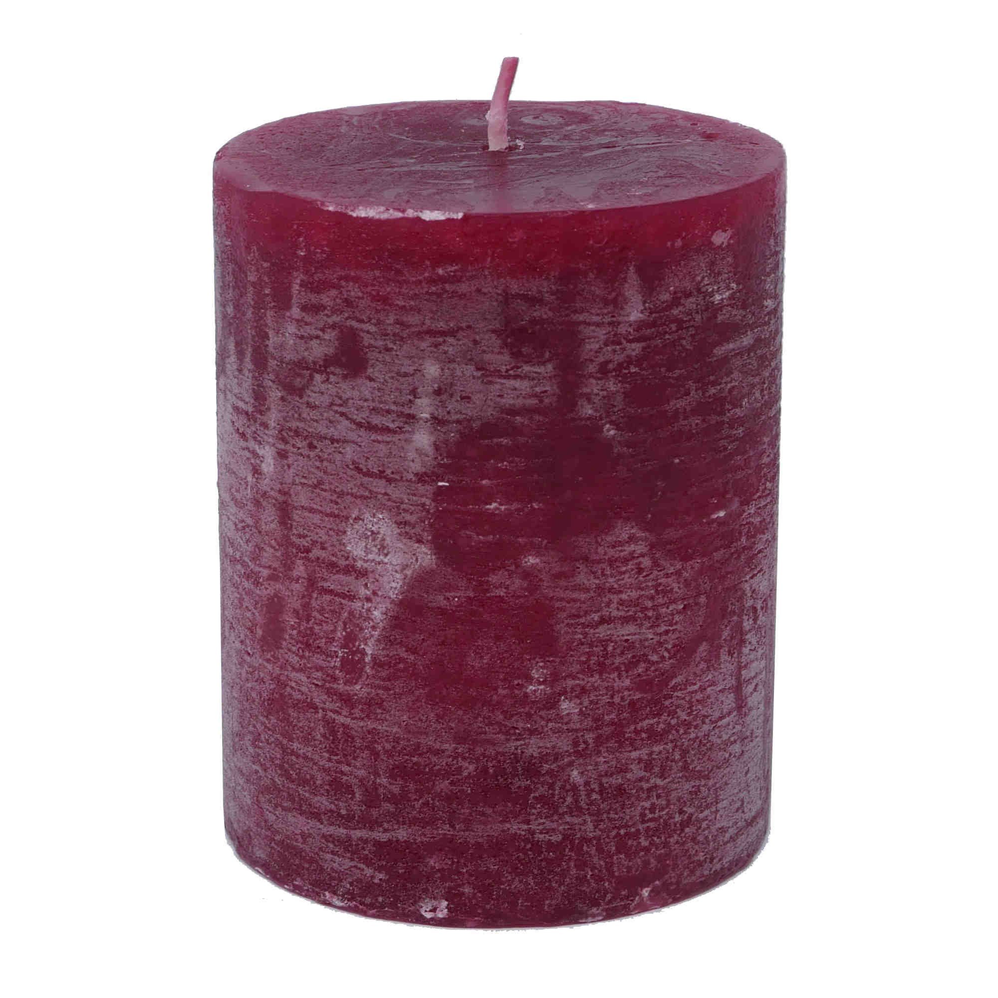B&S Stumpenkerze Stumpenkerze durchgefärbt bordeaux 10 x Ø 8 cm günstig online kaufen