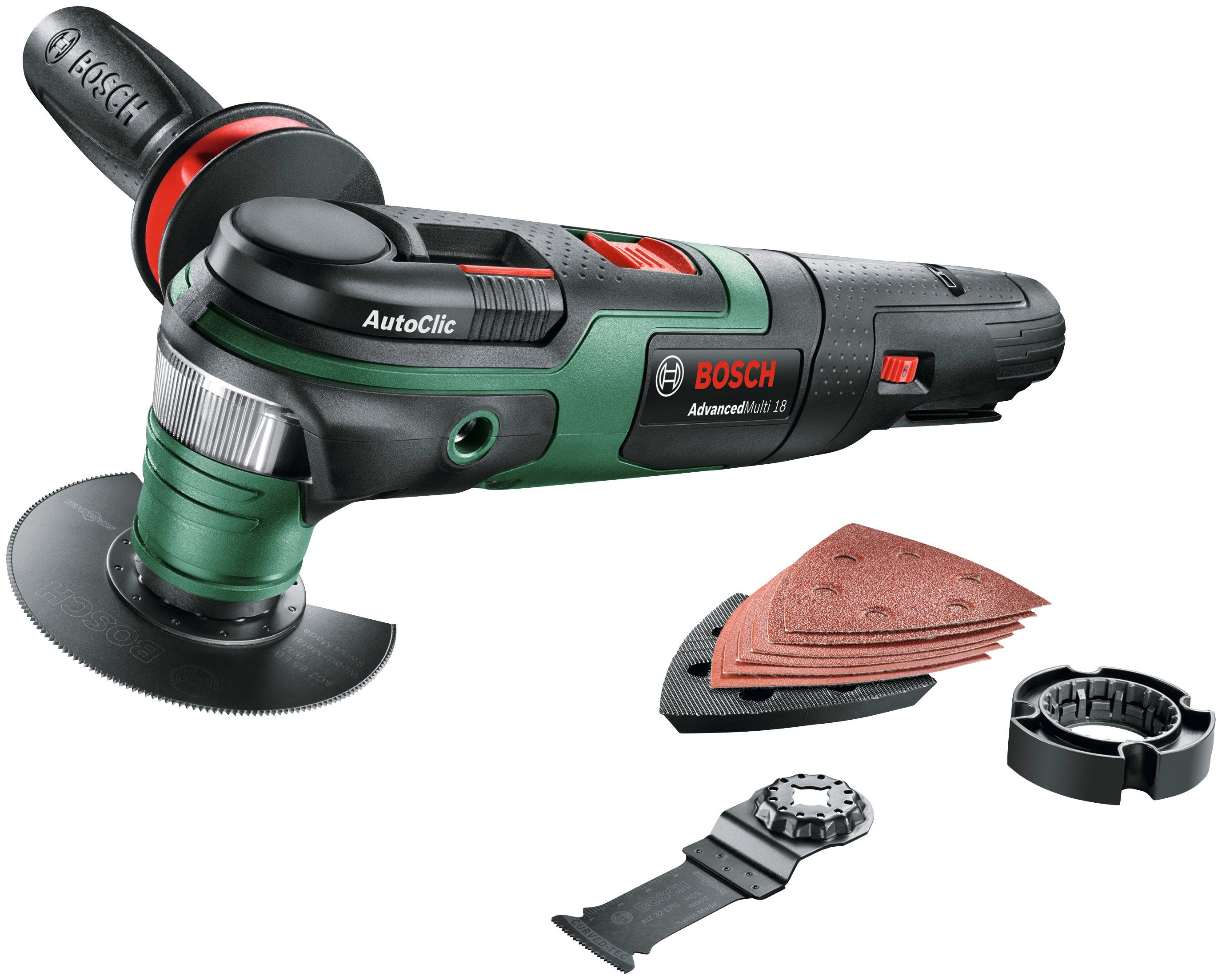 ohne Home AdvancedMulti 18 Bosch Akku-Multifunktionswerkzeug Garden 18 18, Akku & V, V, Set,