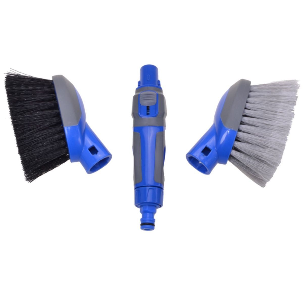 Filmer Reinigungsbürste Reifen 3 in 1 Waschbürstenset für Gartenschläuche Bürstenköpfe & Griff, (3-tlg), mit Schließventil