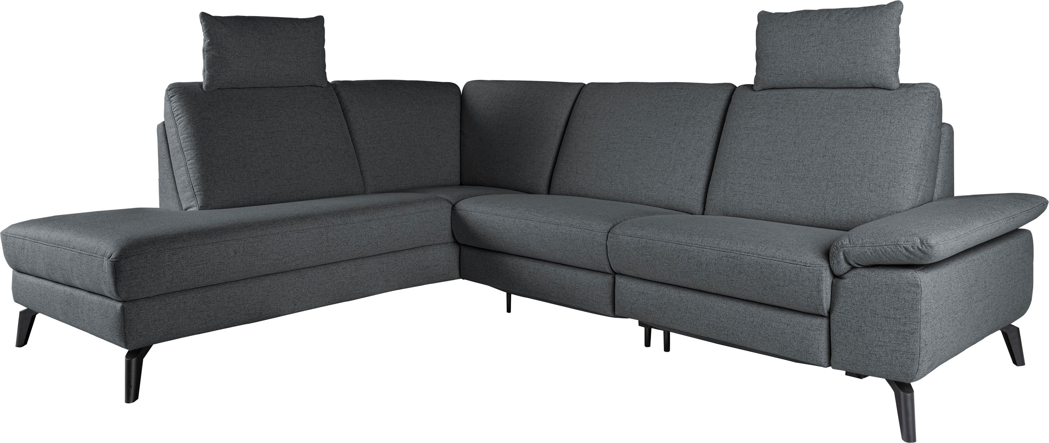 wahlweise Ecksofa, trendline Kopfstützen, Breite: mit GBA 243 ADA Relaxfunktion, blaugrau inkl. 29 cm