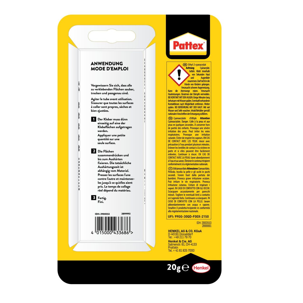 Pattex Klebstoff Pattex 60sec. Universalkleber 20 g Tube, klar &