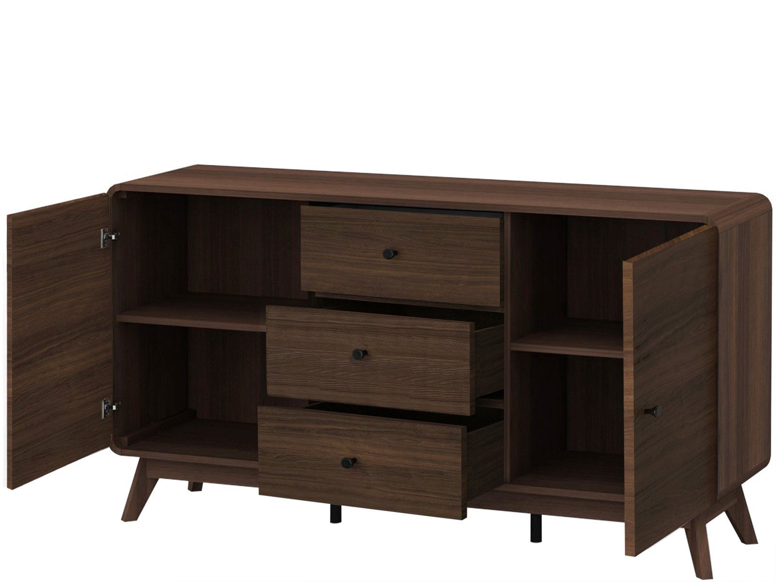 loft24 Sideboard Caitlin, skandinavisches Design, 2 Türen, 3 Schubladen günstig online kaufen