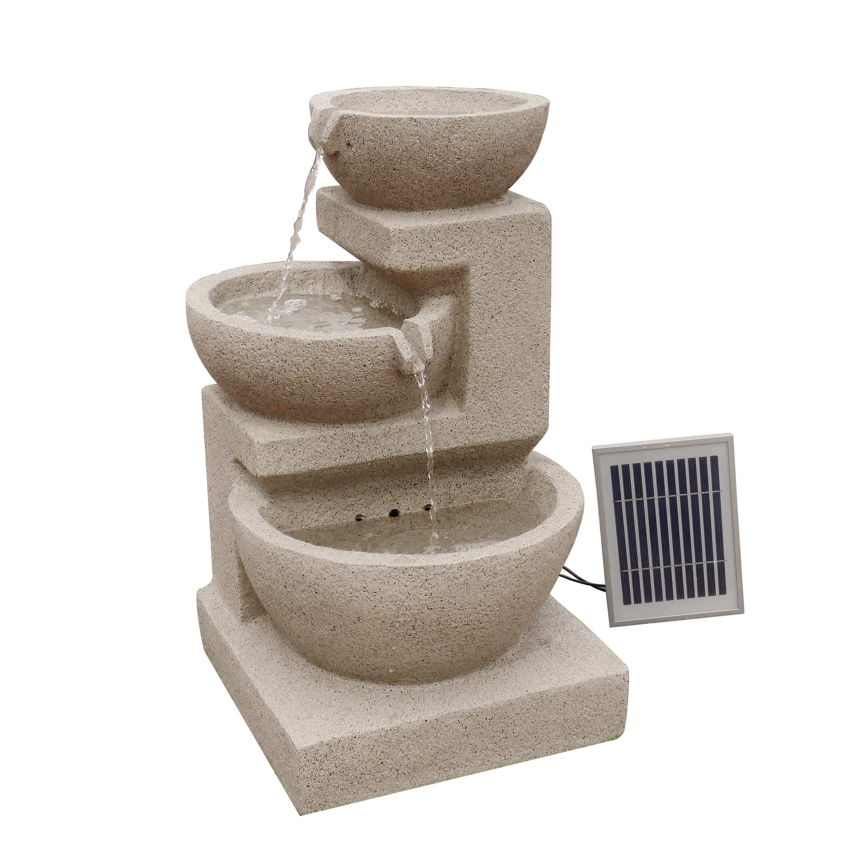Wehmann Gartenbrunnen Solarbrunnen Eden, 34,00 cm Breite, Wasserbecken BxT: 34,00x34,00 cm