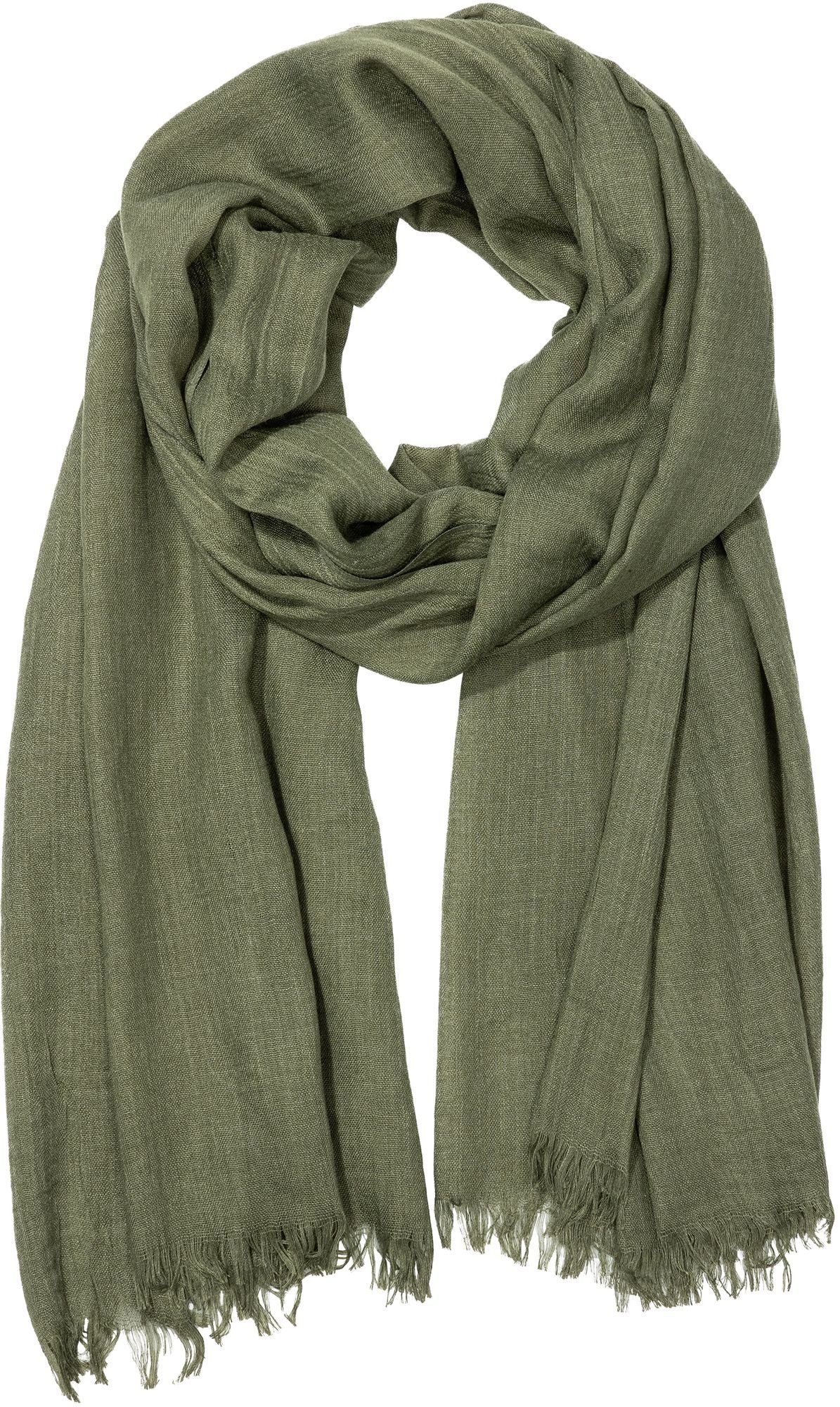 Caspar Modeschal SC514 Damen XL Vintage Schal mit kleinen Fransen günstig online kaufen