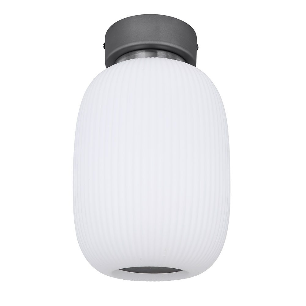 GLOBO LIGHTING LED Deckenleuchte, LED-Leuchtmittel fest verbaut, Warmweiß, LED Deckenlampe Wohnzimmerleuchte Metall Glas graphit 3000K H 32,5 cm