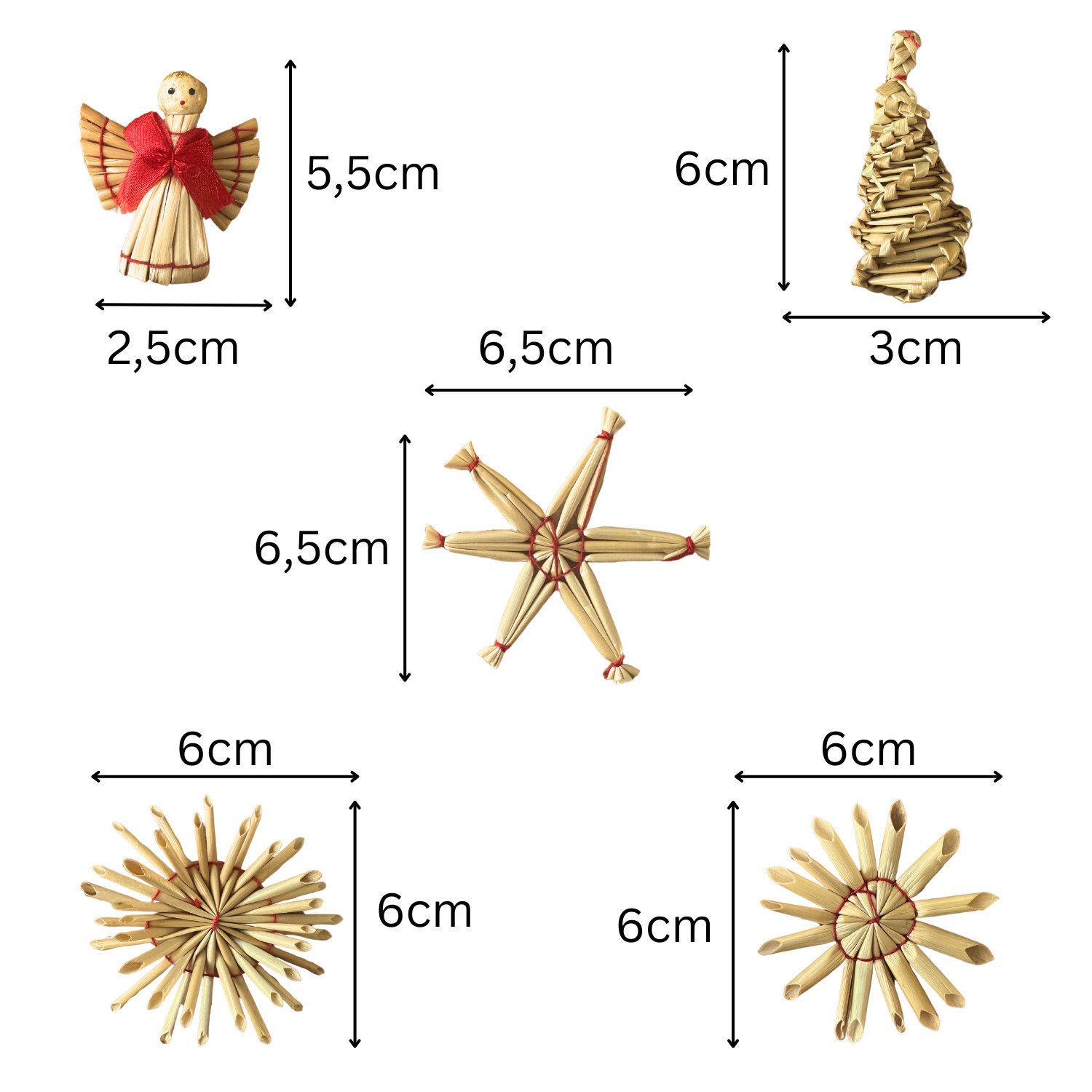 Fomax Christbaumschmuck Weihnachtsbaumschmuck aus echtem Stroh (28 Teile SE günstig online kaufen