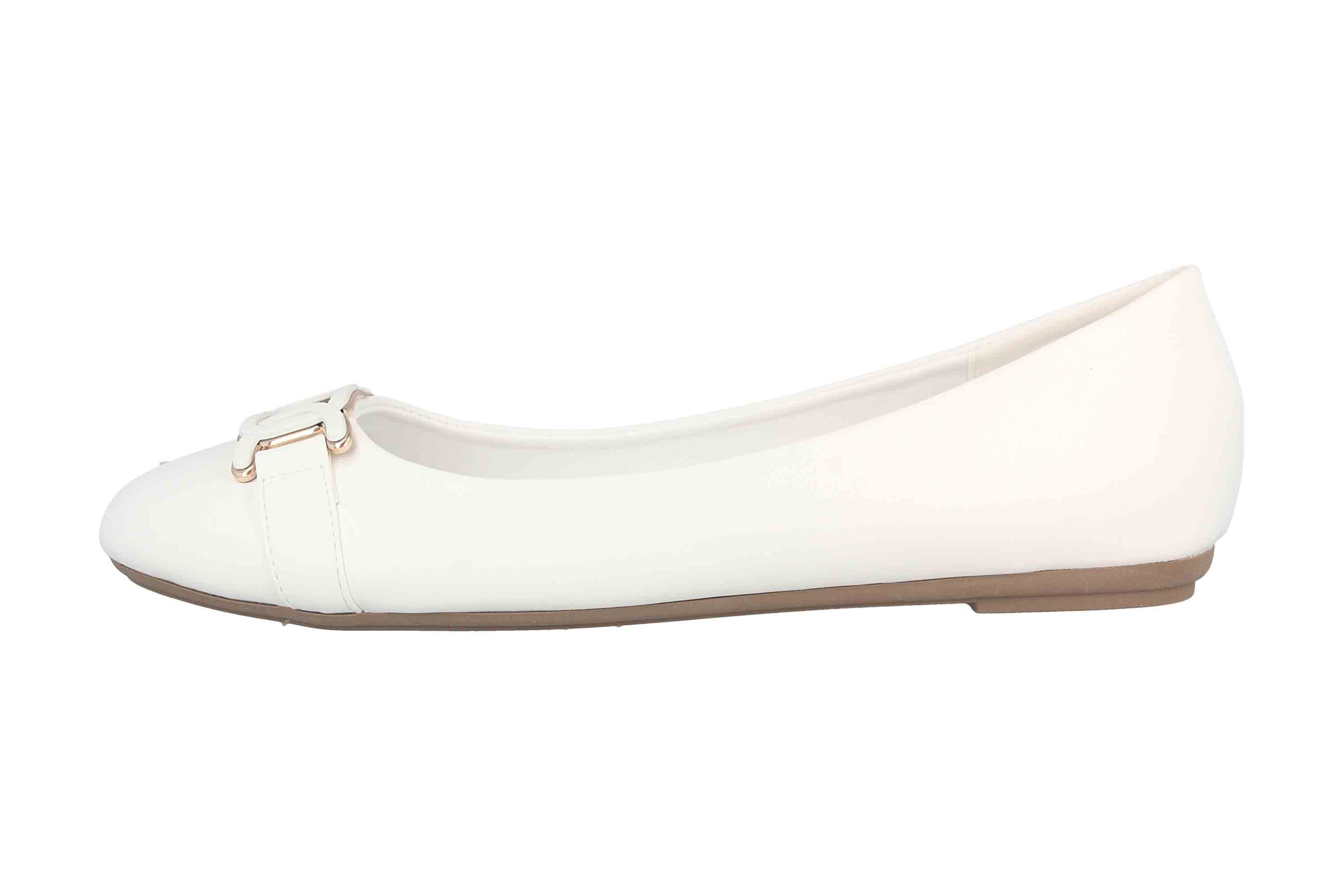Fitters Footwear 2BB0882004 White PU Ballerina