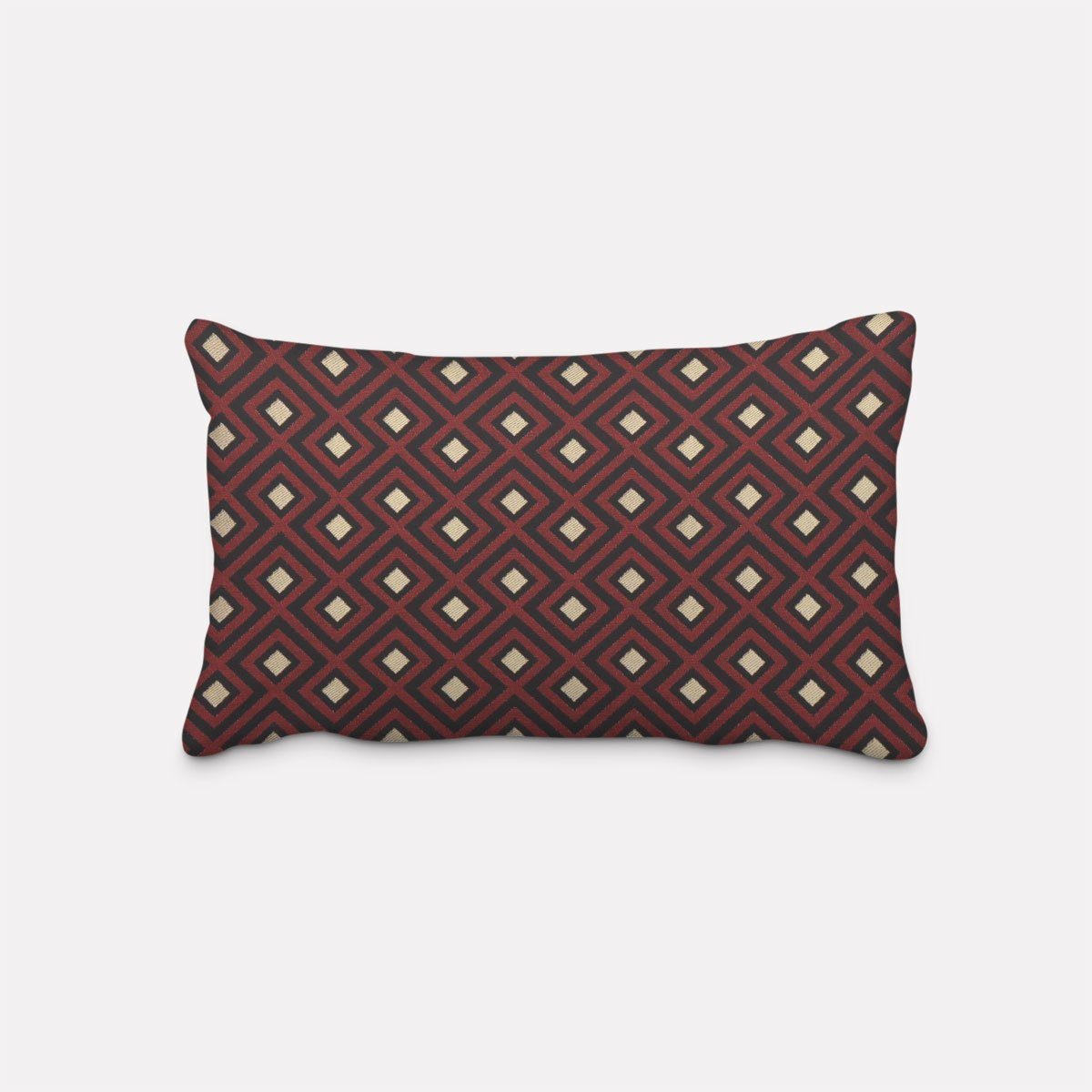 SCHÖNER LEBEN. Dekokissen SCHÖNER LEBEN. Kissenhülle Art Deco Rauten Retro rot schwarz gold