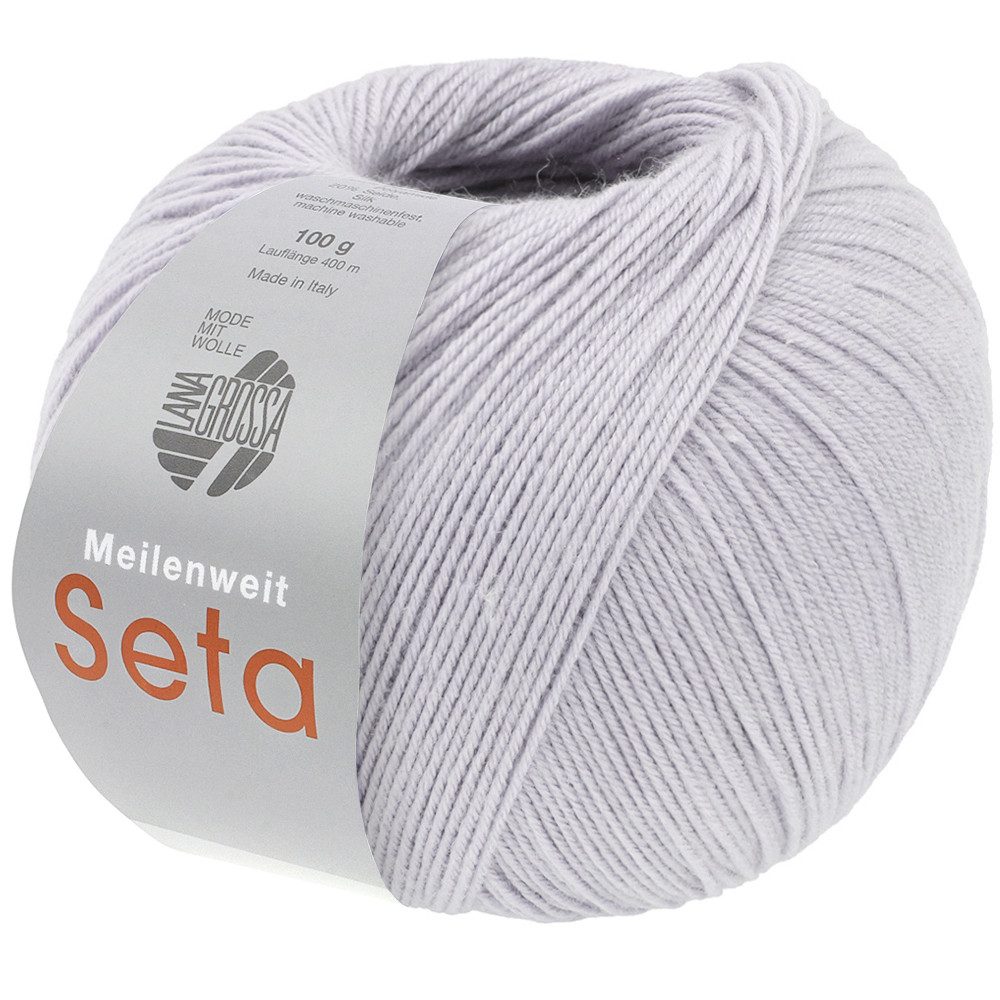 LANA GROSSA MEILENWEIT 100 g SETA Häkelwolle, 400 m (weiche 4-fach Sockenwolle mit Seide-Anteil), 100 g