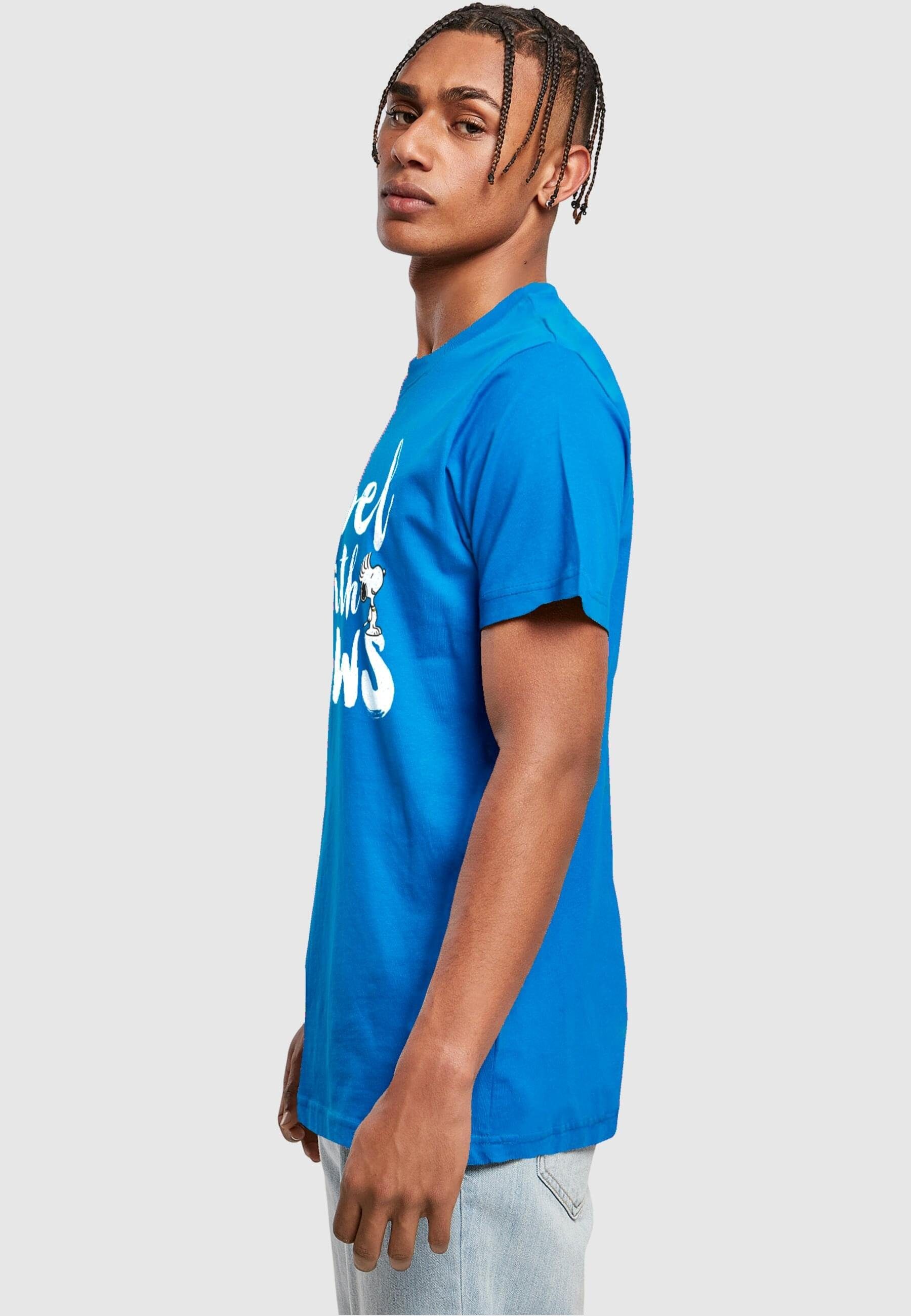 Merchcode T-Shirt T-Shirt - (1-tlg) Round cobaltblue Rebel Peanuts paws Neck with Herren