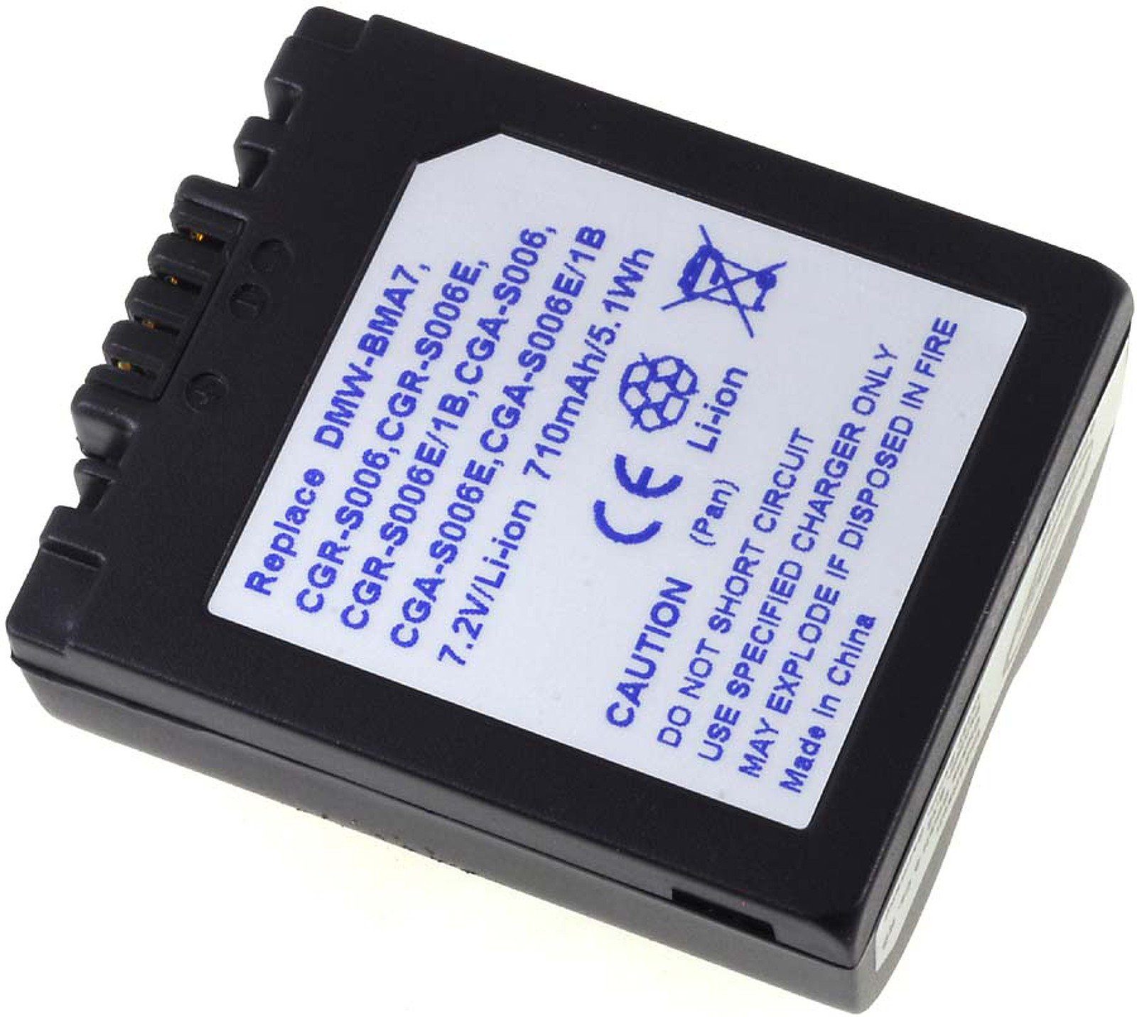 Powery Akku für Panasonic Lumix DMC-FZ30 Serie Kamera-Akku 710 mAh (7.2 V)