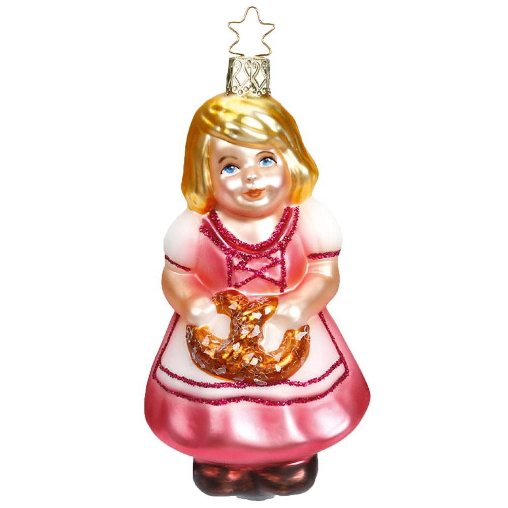 INGE-GLAS® handbemalt Maria bayerische (1-tlg), mundgeblasen, Christbaumschmuck Weihnacht