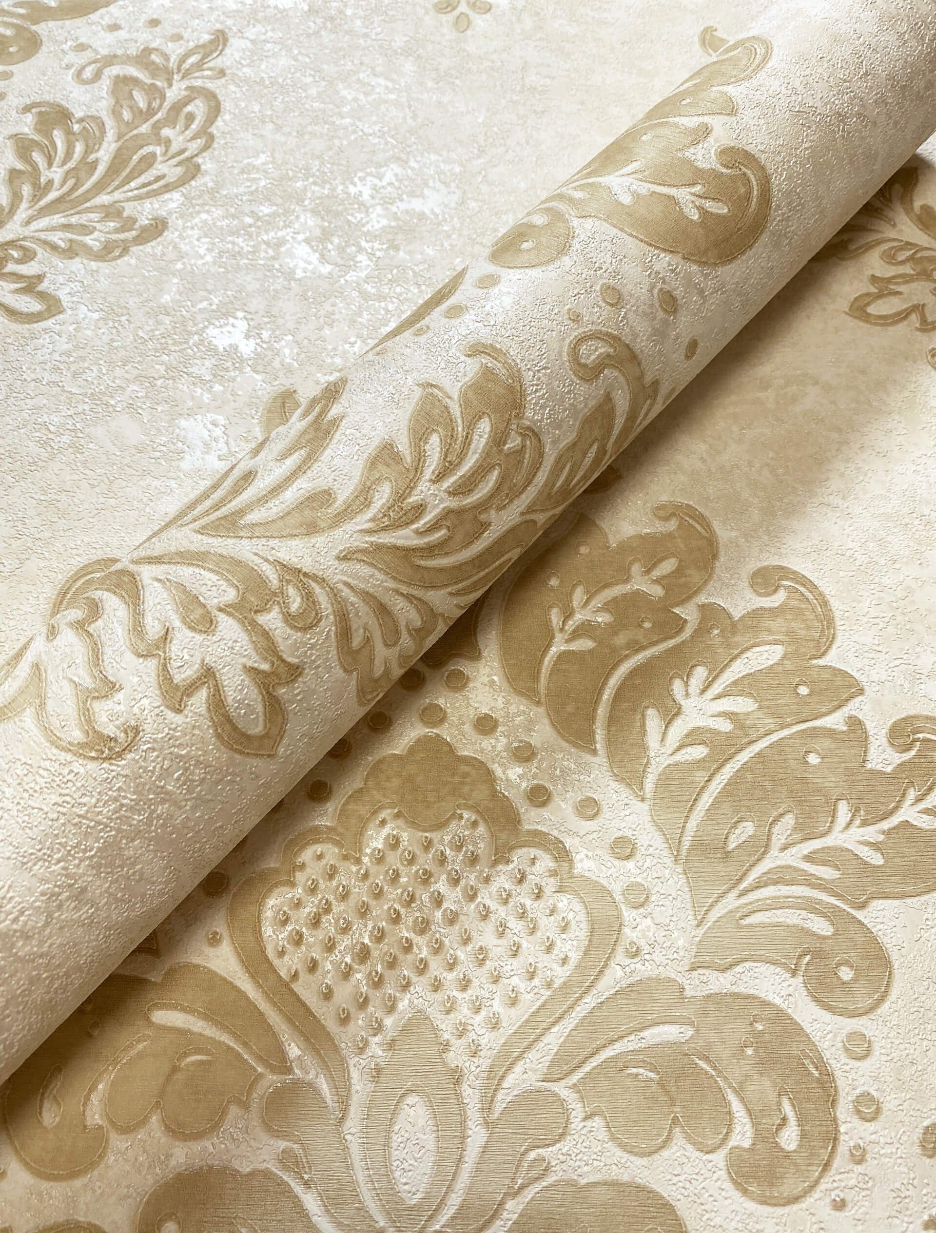 Newroom Vliestapete, Beige Tapete Barock Ornament günstig online kaufen