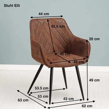 SAM® Essgruppe Athina_Elli, Akazienholz, echte Baumkante, Metallgestell U-Form + 6 Stühle Elli