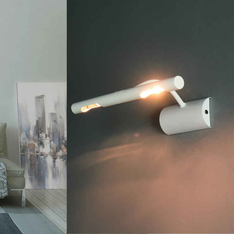Licht-Erlebnisse Bilderleuchte »BILDERLEUCHTE«, Wandlampe Weiß Metall G9 Wohnzimmer Flur Spiegel Bilderlampe
