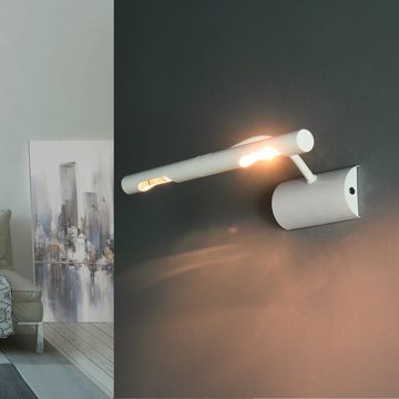 Licht-Erlebnisse Bilderleuchte BILDERLEUCHTE, ohne Leuchtmittel, Wandlampe Weiß Metall G9 Wohnzimmer Flur Spiegel Bilderlampe