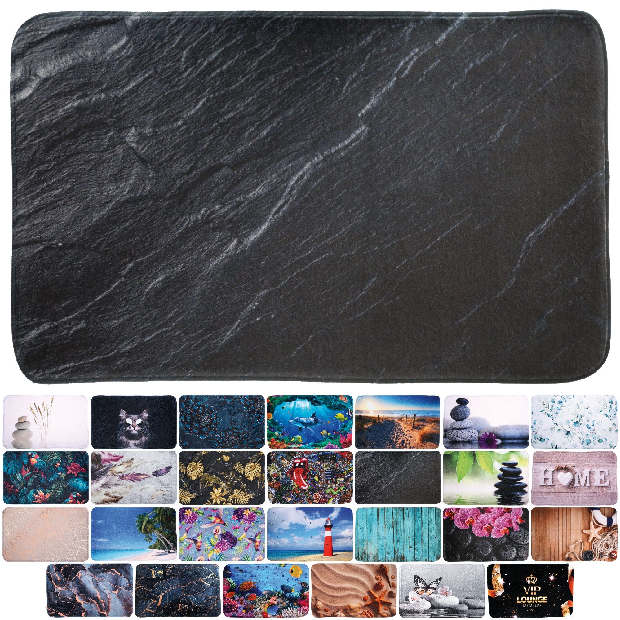 Sanilo Badematte mit Motiv, viele schöne Badteppiche zur Auswahl, Höhe 15 mm, rutschhemmend beschichtet, schnell trocknend, Polyester, rechteckig, waschbar, sehr weich, hochwertig & modern, verschiedene Größen