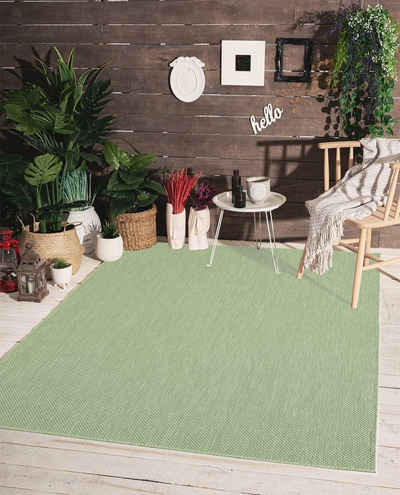 Teppich Teppich Mistra - robuster Outdoor Teppich, the carpet, Rechteck, Wetterfest, UV-Beständig, Balkon, Terrasse, Wohnzimmer, Flachgewebe, Indoor