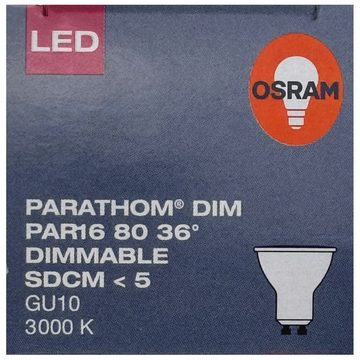 Osram LED-Leuchtmittel 6x Parathom LED Lampen PAR16, 80W, 8000K warm white, 575lm, dimmable, GU10, 6er Pack