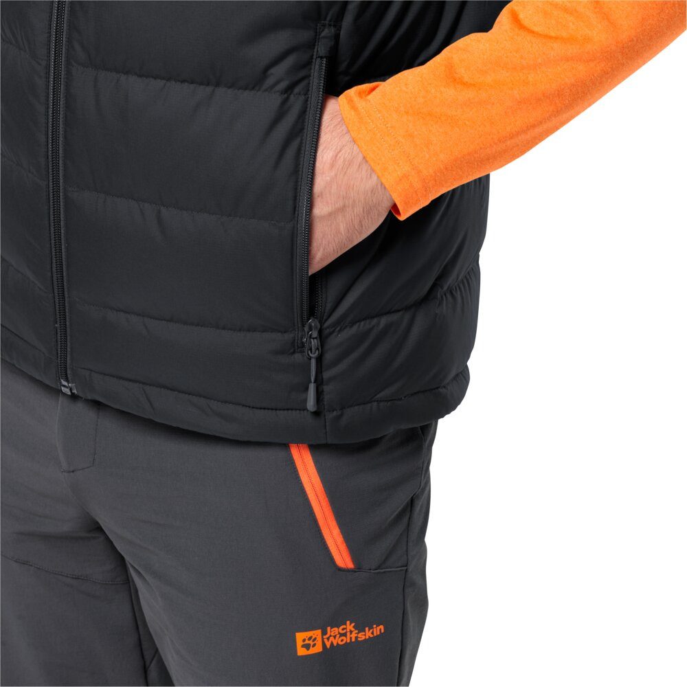 Jack Wolfskin Daunenweste Ather Down Vest (winddicht, wasserabweisend) phantomgrau Herren