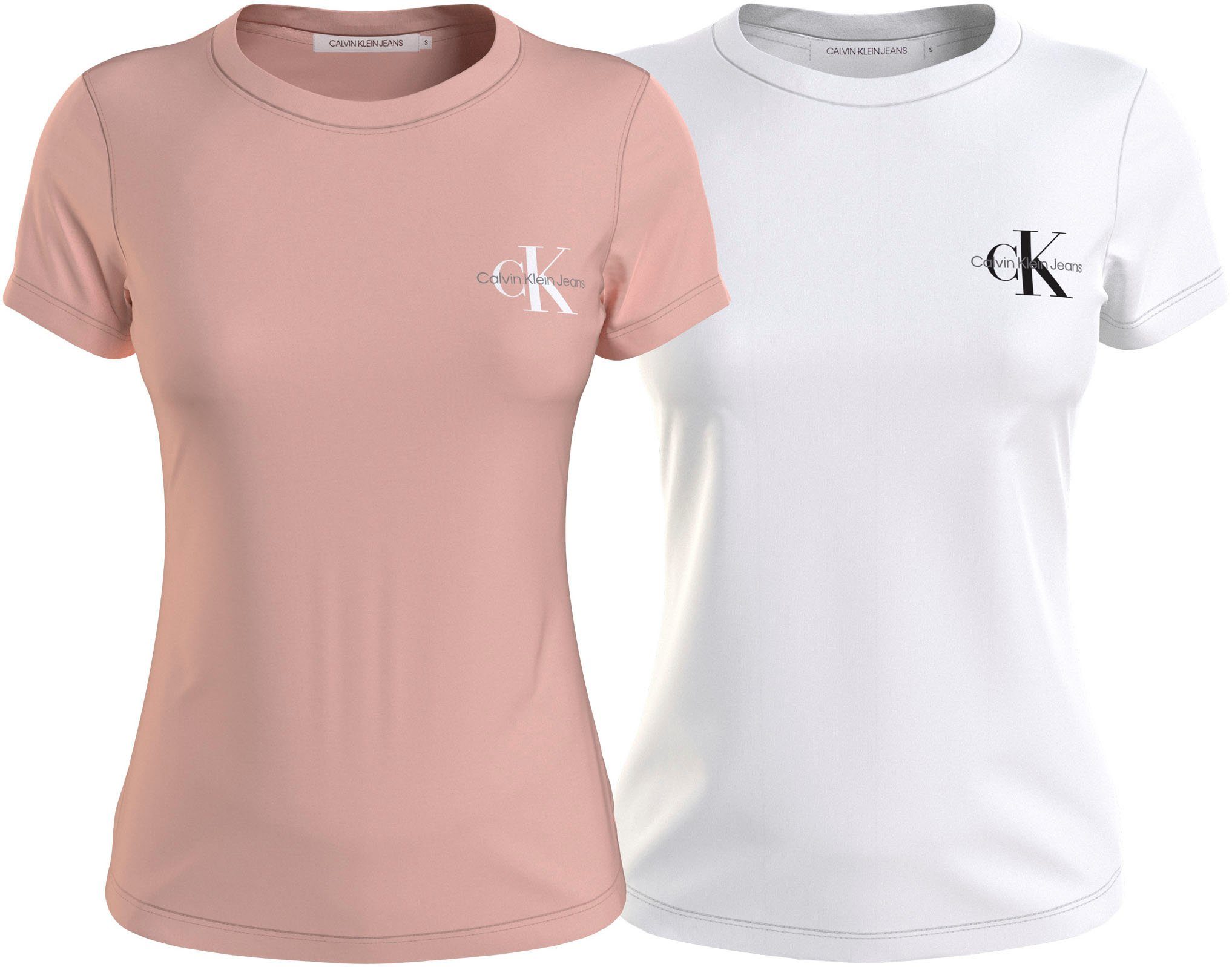 Calvin Klein Jeans Plus T-Shirt PLUS 2-PACK MONOLOGO SLIM TEE (Packung) | T-Shirts