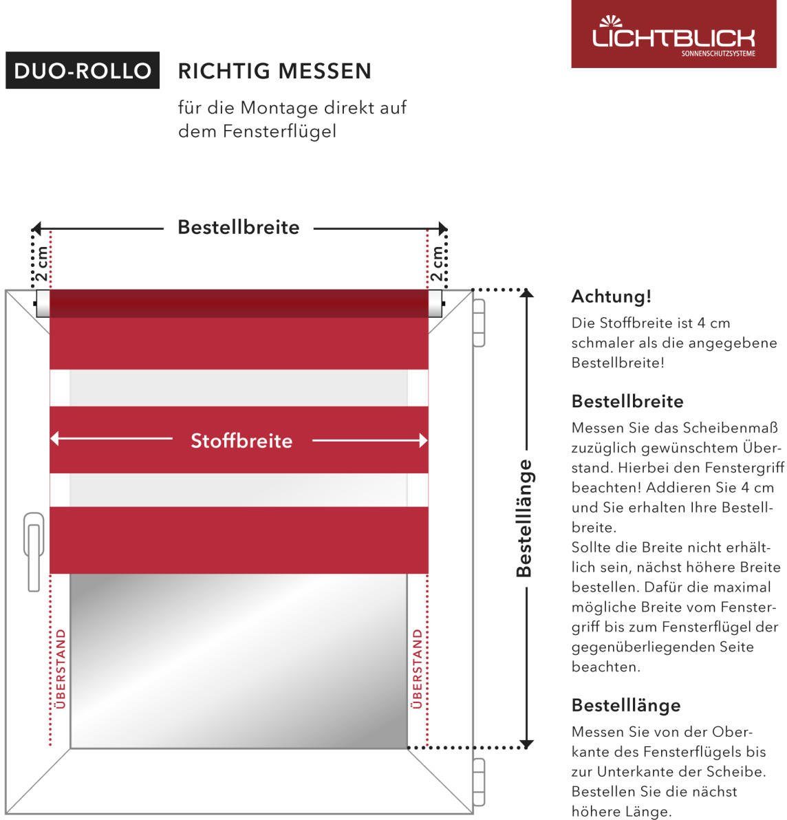 Bohren, Rollo freihängend, meliert, halbtransparent, Duo Klemmfix LICHTBLICK Klemmfix, ORIGINAL, ohne hellbraun Doppelrollo