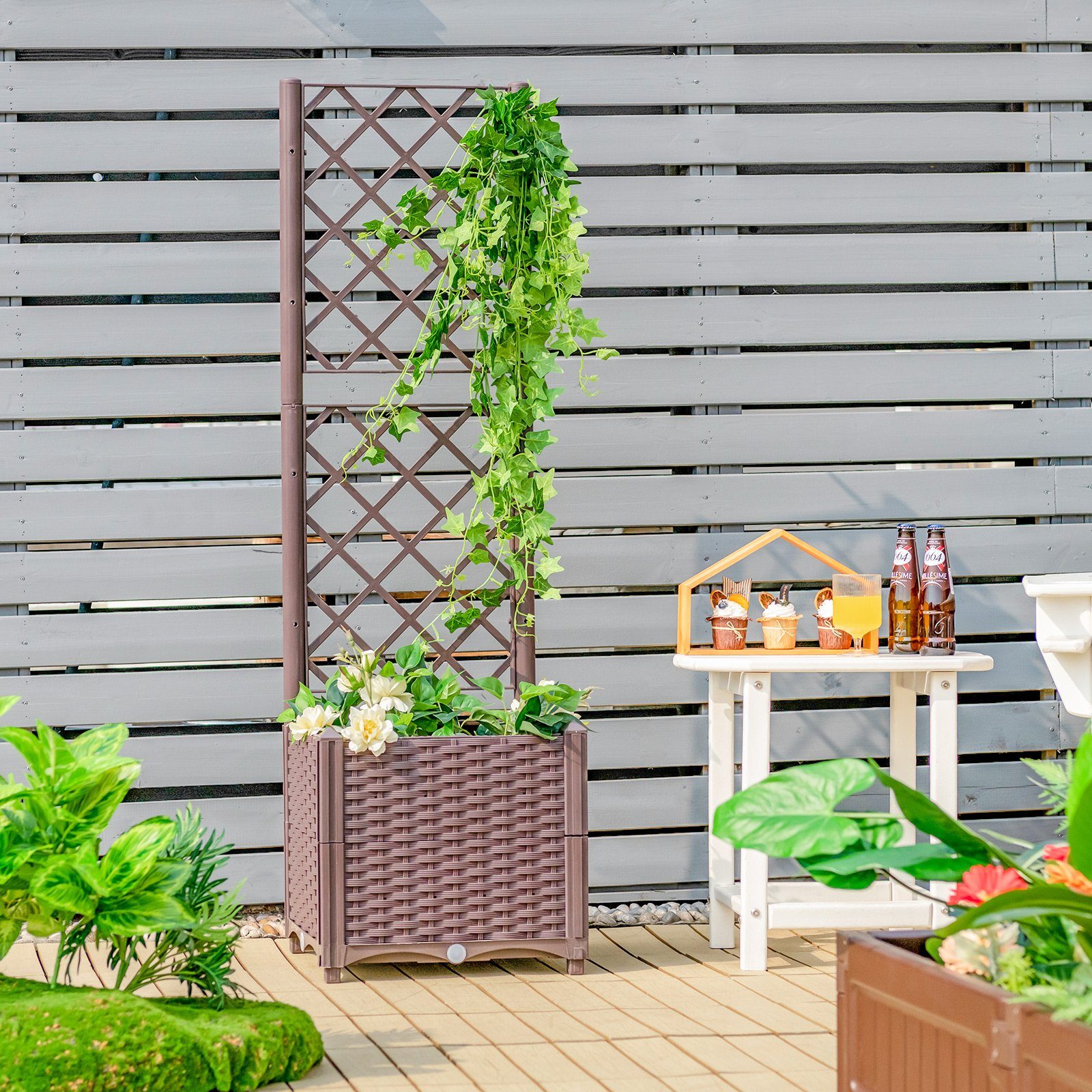 COSTWAY Blumenkasten »Pflanzkasten«, mit Rankgitter, für Garten, Hof &  Balkon online kaufen | OTTO