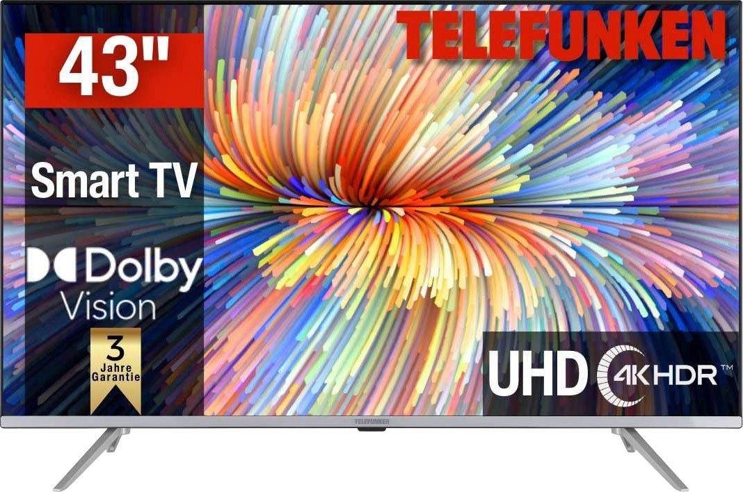 4K Smart-TV) Telefunken HD, (108 Ultra D43V850M5CWH Zoll, LED-Fernseher cm/43