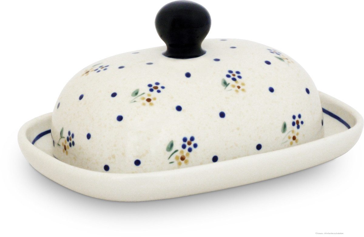 Bunzlauer Keramik Butterdose kleine Bunzlauer Keramik Butterdose für 125g (1/2 Butter)oval Dekor111, Keramik