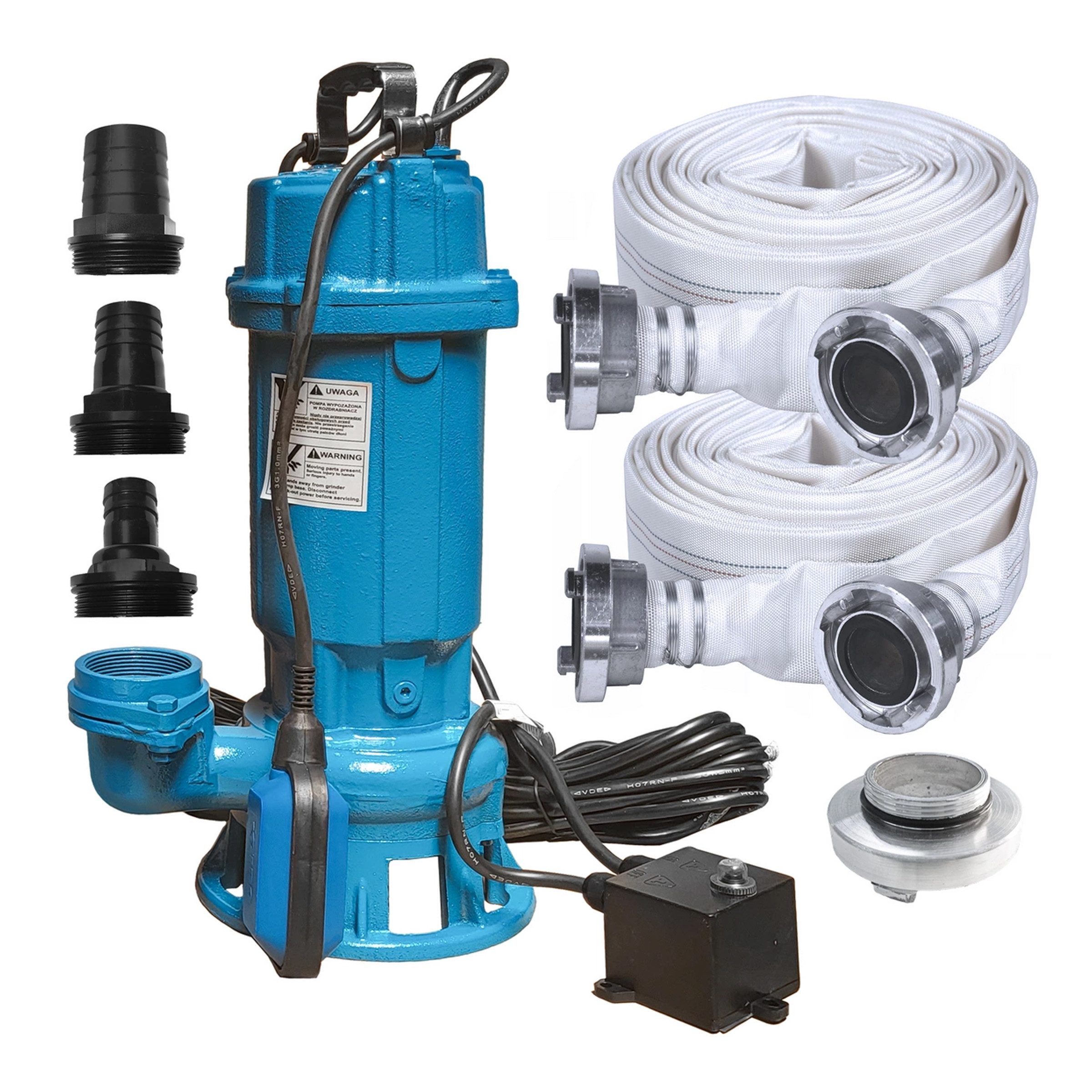 IBO Schmutzwasserpumpe IBO Schmutzwasserpumpe FURIATKA 1500W Pumpe Kupplung Fäkalienpumpe (5-tlg)