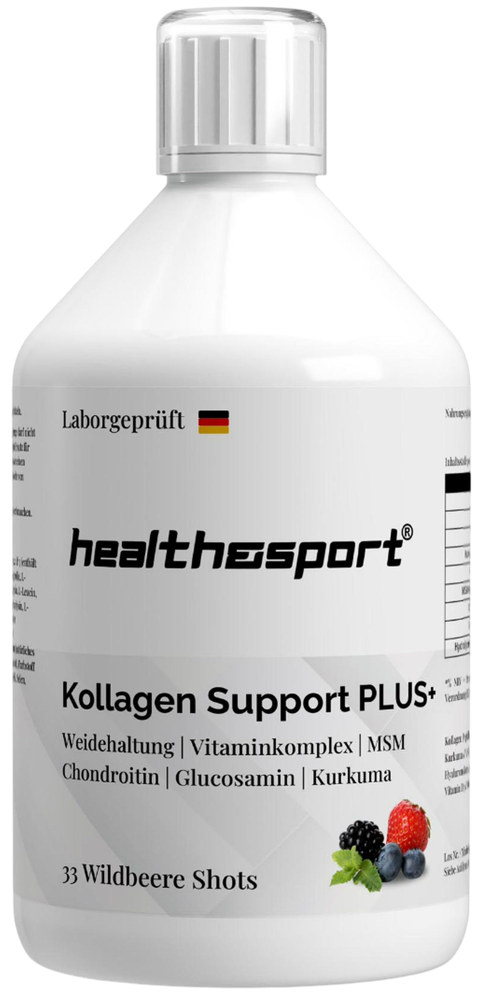 health&sport Vital PLUS+ Shots Wild Berry – Für Haut, Haare, Nägel & Gelenke Flüßig, 500 ml