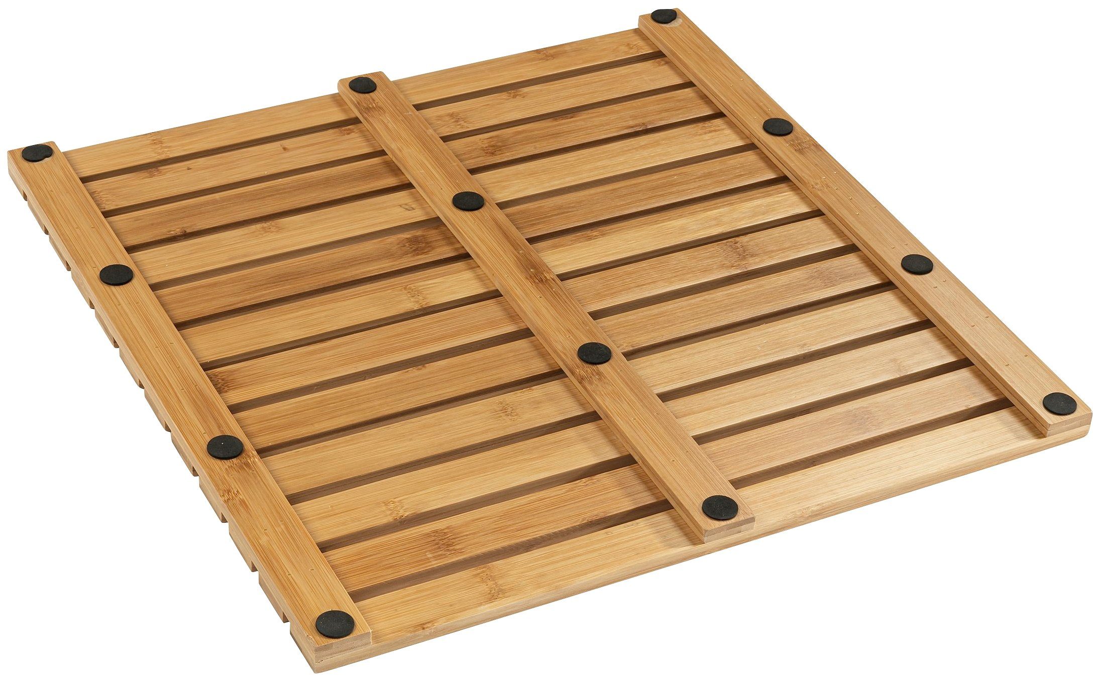 WENKO Saunabodenrost, Höhe 23 mm, Bambus, quadratisch, Bambus, 50 x 50 cm