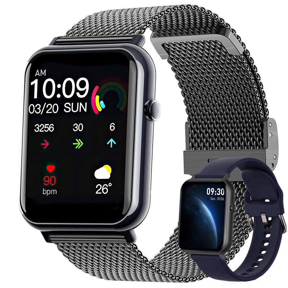 Mutoy Smartwatch, Fitness Tracker Uhr für Damen Herren Smartwatch Smartwatch (1,69" HD Voll Touchscreen Zoll), IP67 Wasserdicht, Uhren Watch für Android IOS, Pulsmesser Schrittzähler Schlafmonitor Aktivitätstracker